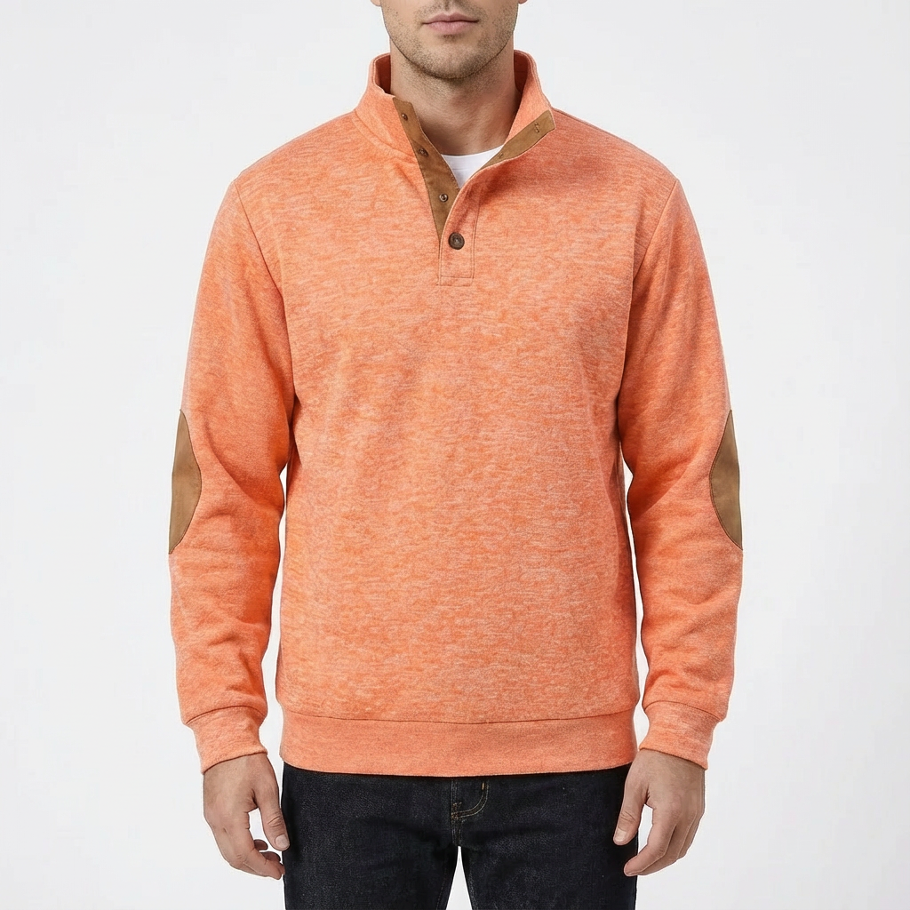 Carlton | Suéter de Hombre con Cuello Abotonado con Cuarto Botón