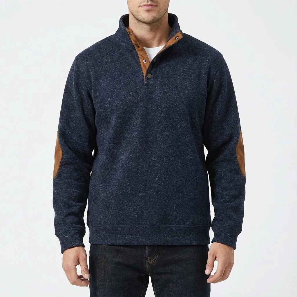 Carlton | Suéter de Hombre con Cuello Abotonado con Cuarto Botón