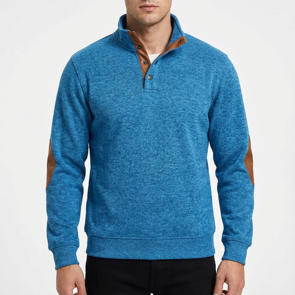 Carlton | Suéter de Hombre con Cuello Abotonado con Cuarto Botón