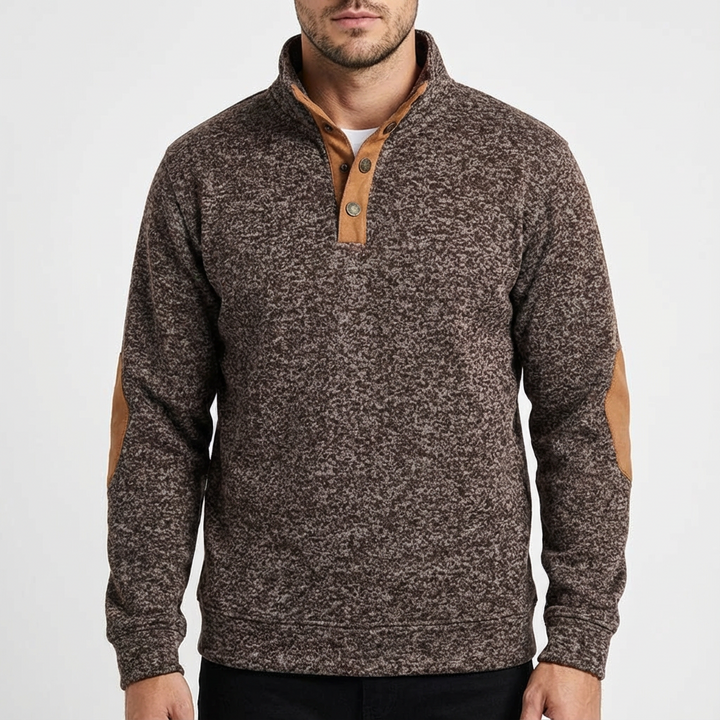 Carlton | Suéter de Hombre con Cuello Abotonado con Cuarto Botón