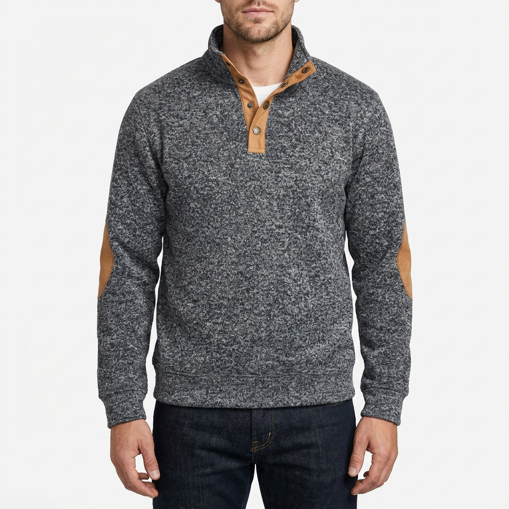 Carlton | Suéter de Hombre con Cuello Abotonado con Cuarto Botón