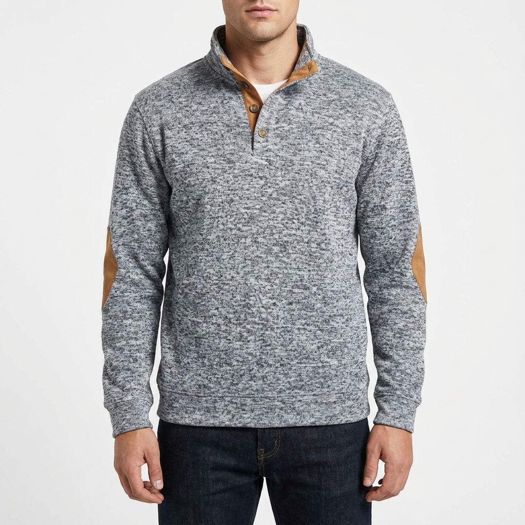 Carlton | Suéter de Hombre con Cuello Abotonado con Cuarto Botón