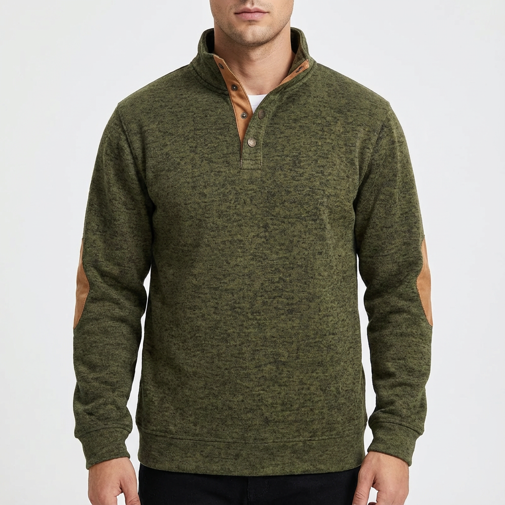 Carlton | Suéter de Hombre con Cuello Abotonado con Cuarto Botón