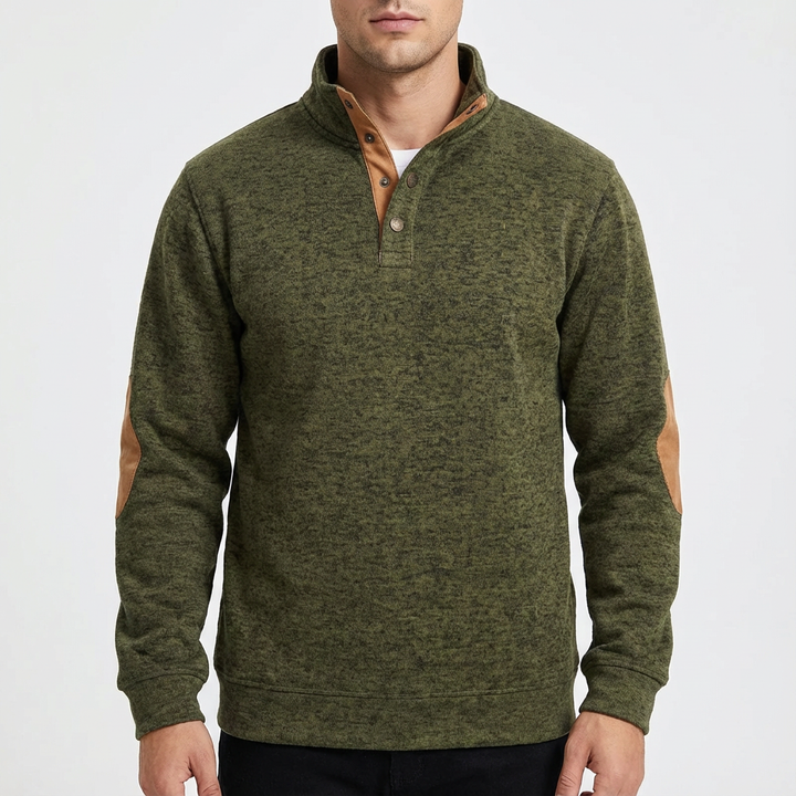 Carlton | Suéter de Hombre con Cuello Abotonado con Cuarto Botón