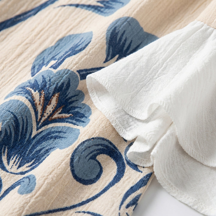 Carmen | Blusa Stampata con Manica a Volant Donna Boho