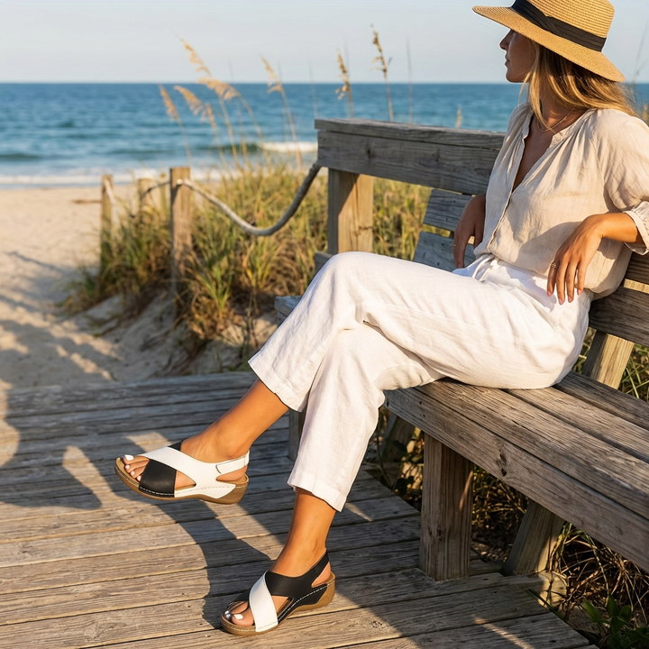 Carmen | Sandalias Mujer Con Tiras Cruzadas Y Suela Plana | Casual