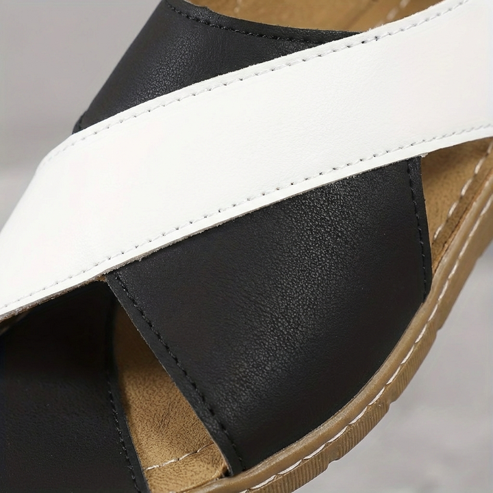 Carmen | Sandalias Mujer Con Tiras Cruzadas Y Suela Plana | Casual