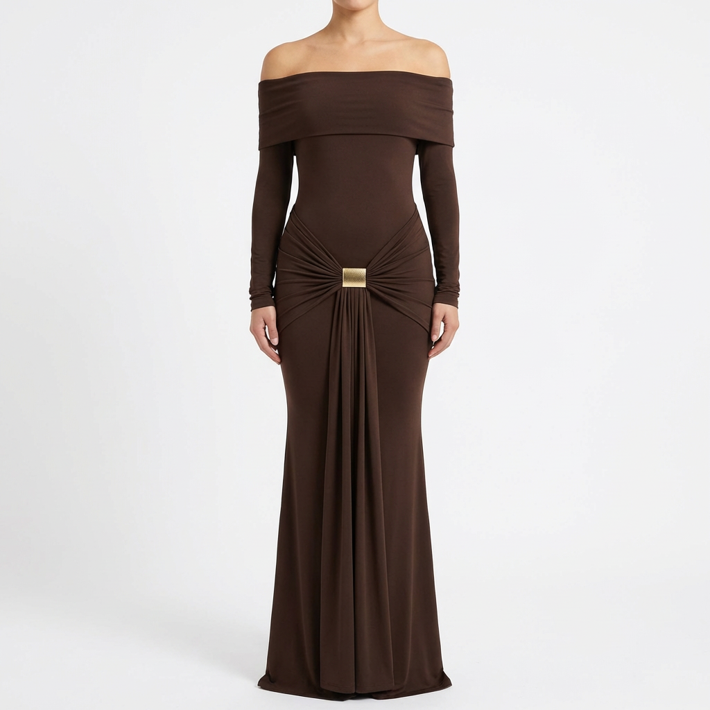 Carmen | Abito da Festa Donna con Spalle Scoperte e Dettaglio Annodato | Elegante