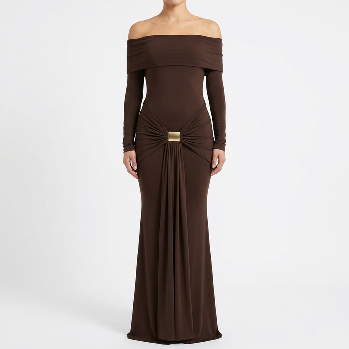 Carmen | Abito da Festa Donna con Spalle Scoperte e Dettaglio Annodato | Elegante