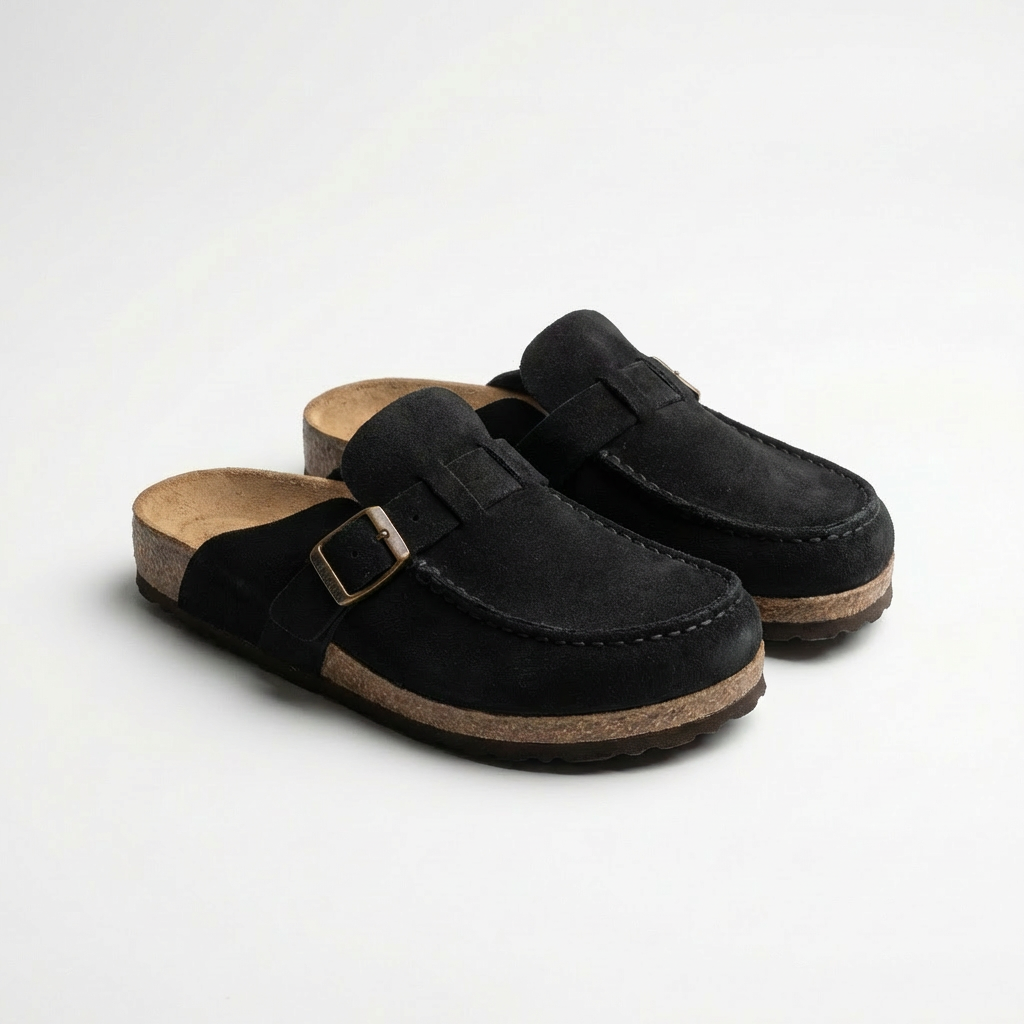 Carmen | Zuecos Mujer Con Hebilla Decorativa Y Costuras Vistas | Retro