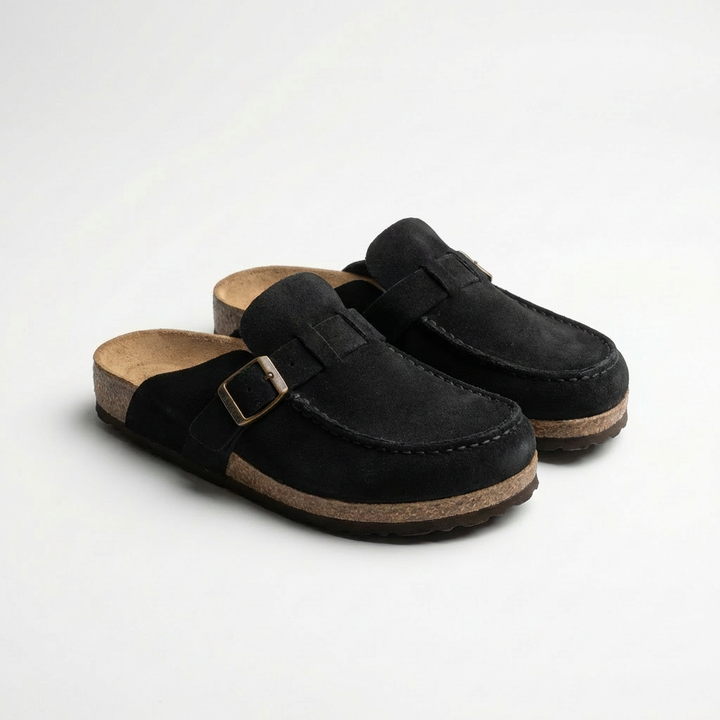 Carmen | Zuecos Mujer Con Hebilla Decorativa Y Costuras Vistas | Retro