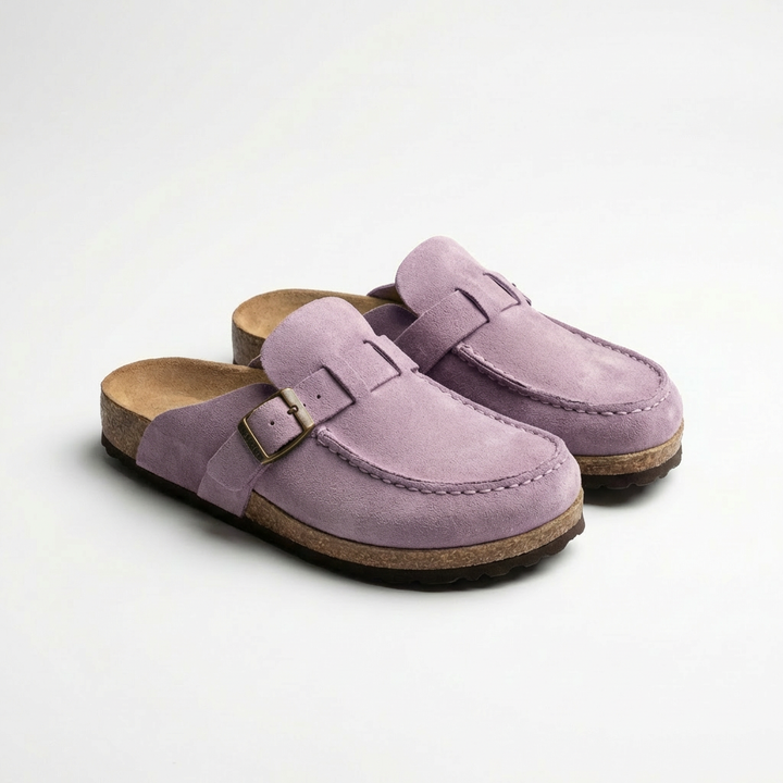 Carmen | Zuecos Mujer Con Hebilla Decorativa Y Costuras Vistas | Retro