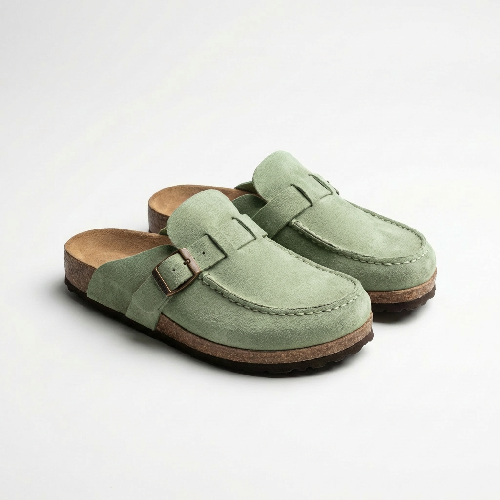 Carmen | Zuecos Mujer Con Hebilla Decorativa Y Costuras Vistas | Retro