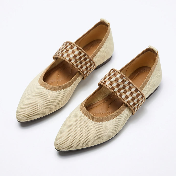 Catalina | Donna Ballerine Punta Cinturino Quadri