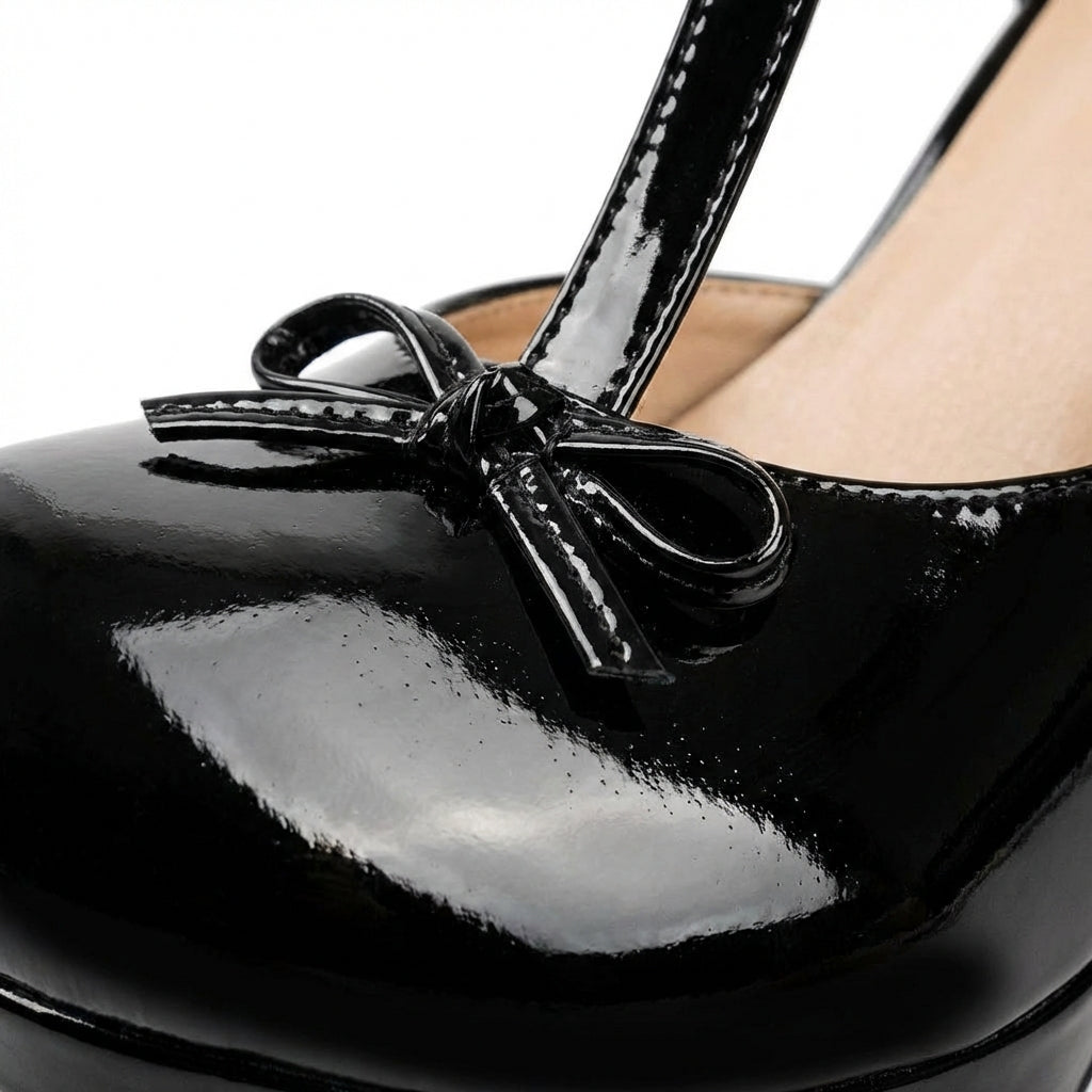 Celia | Scarpe con Tacco Alto e Fascia a T con Fiocco Donna