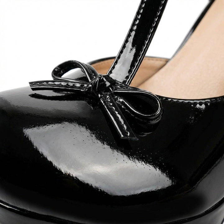 Celia | Scarpe con Tacco Alto e Fascia a T con Fiocco Donna