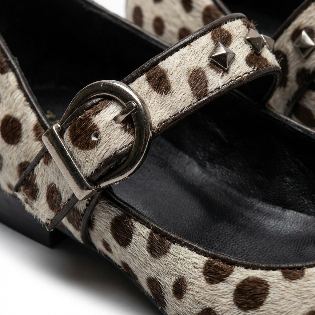 Cleo | Mules Punta con Fibbia Animal Print Donna