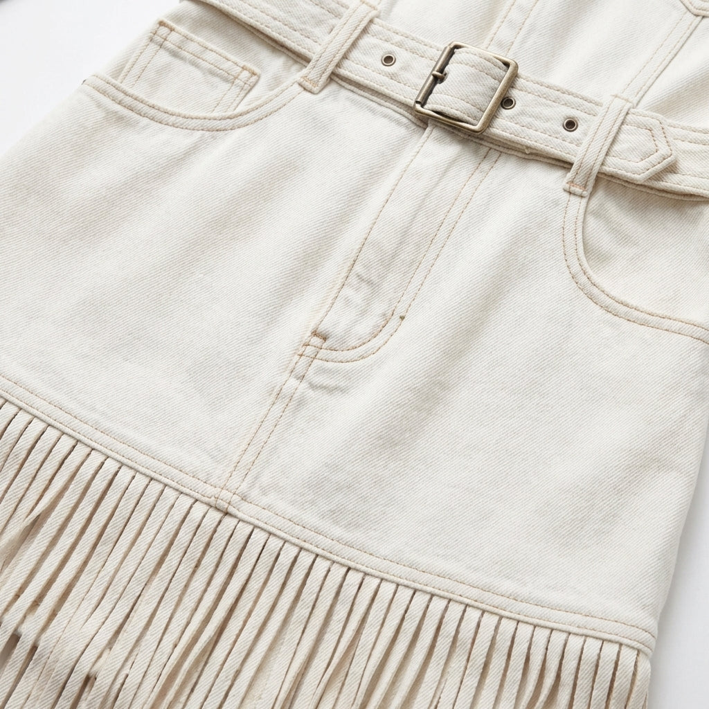 Dakota | Mono Corto con Frange Cintura Donna Western