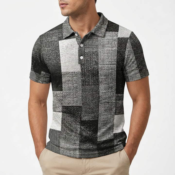 Danny | Polo de Manga Corta con Diseño Patchwork para Hombre