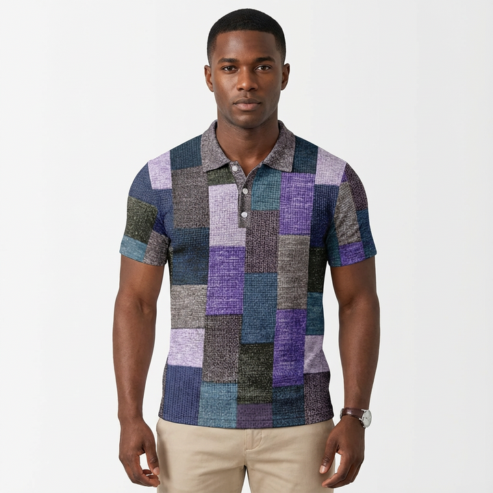 Danny | Polo de Manga Corta con Diseño Patchwork para Hombre