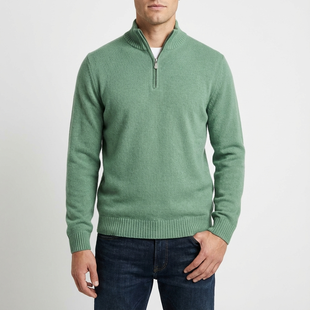 Danny | Suéter para Hombre con Cremallera Corta de Cuarto