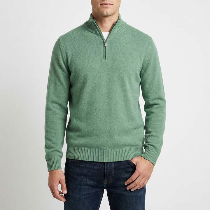 Danny | Suéter para Hombre con Cremallera Corta de Cuarto