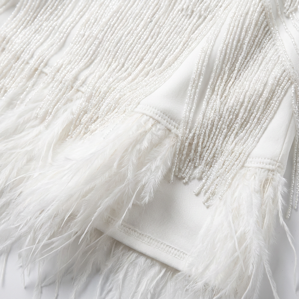 Deborah | Vestido Mini con Flecos y Cuello en V para Mujer