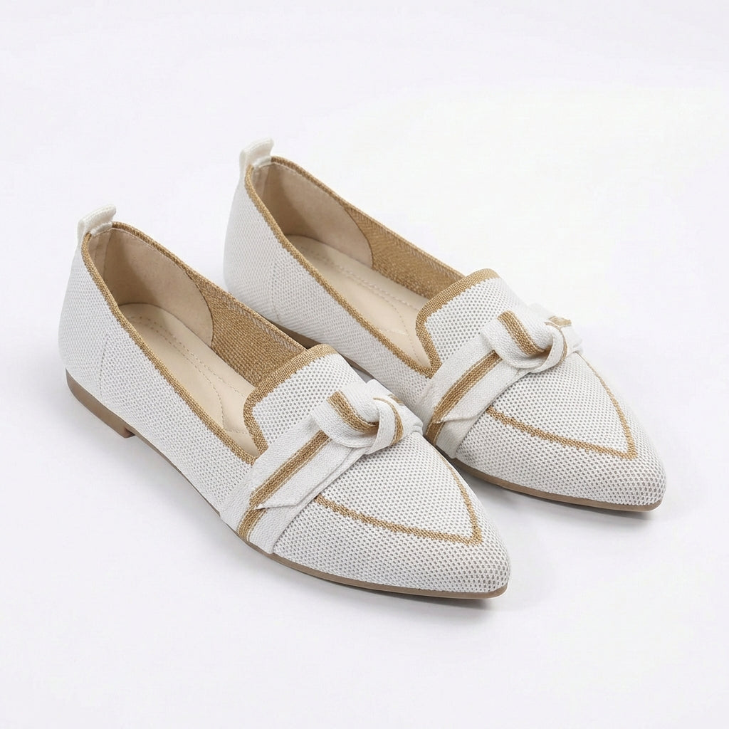 Delfina | Mocassini Donna Punta con Fiocco a Maglia