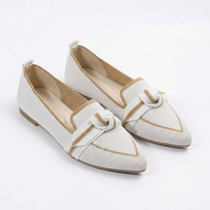 Delfina | Mocassini Donna Punta con Fiocco a Maglia