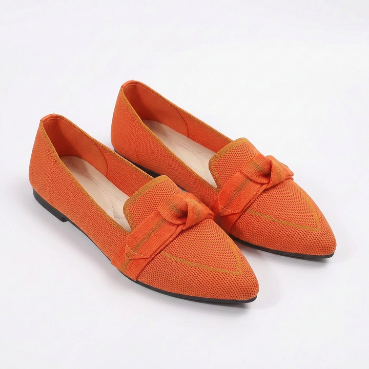 Delfina | Mocassini Donna Punta con Fiocco a Maglia