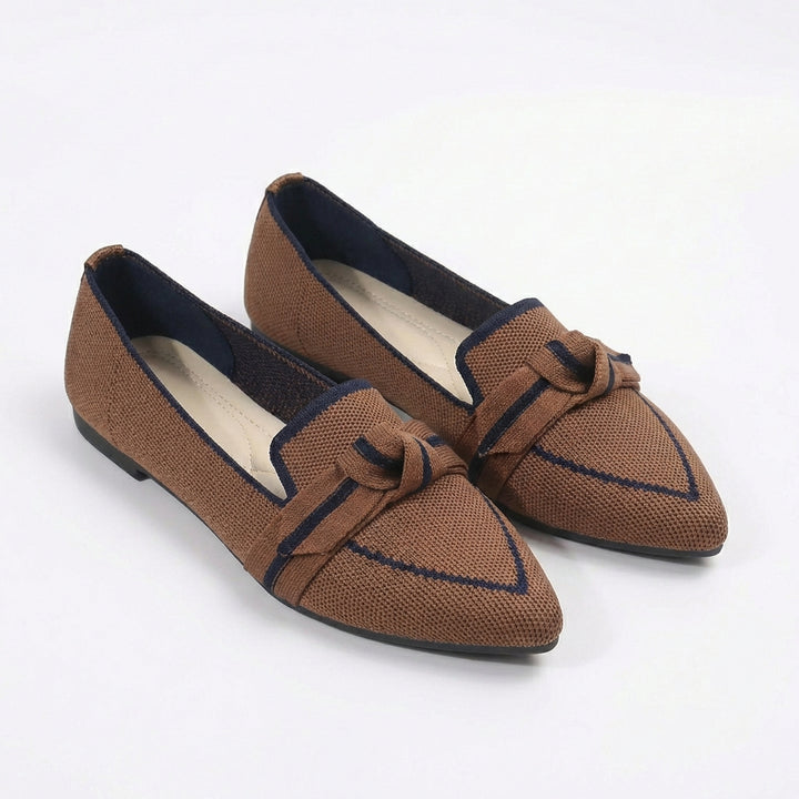 Delfina | Mocassini Donna Punta con Fiocco a Maglia