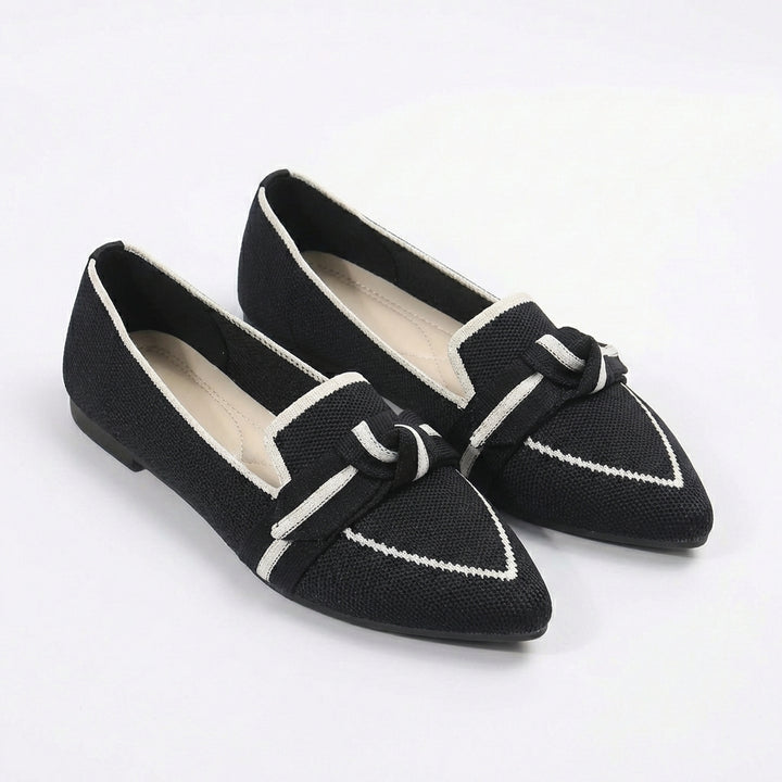 Delfina | Mocassini Donna Punta con Fiocco a Maglia