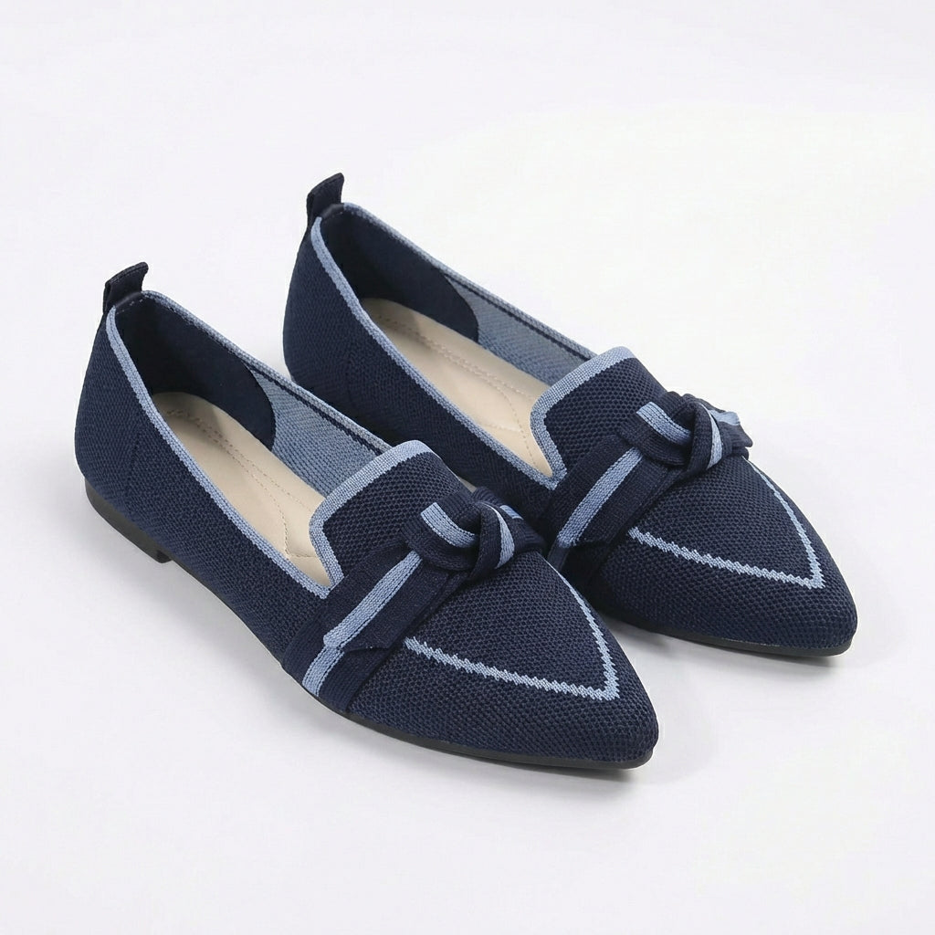 Delfina | Mocassini Donna Punta con Fiocco a Maglia