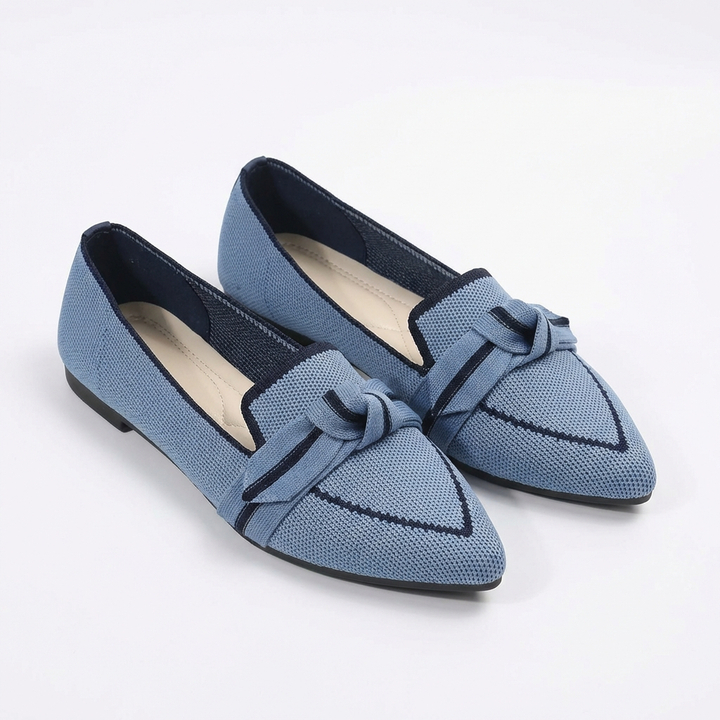 Delfina | Mocassini Donna Punta con Fiocco a Maglia