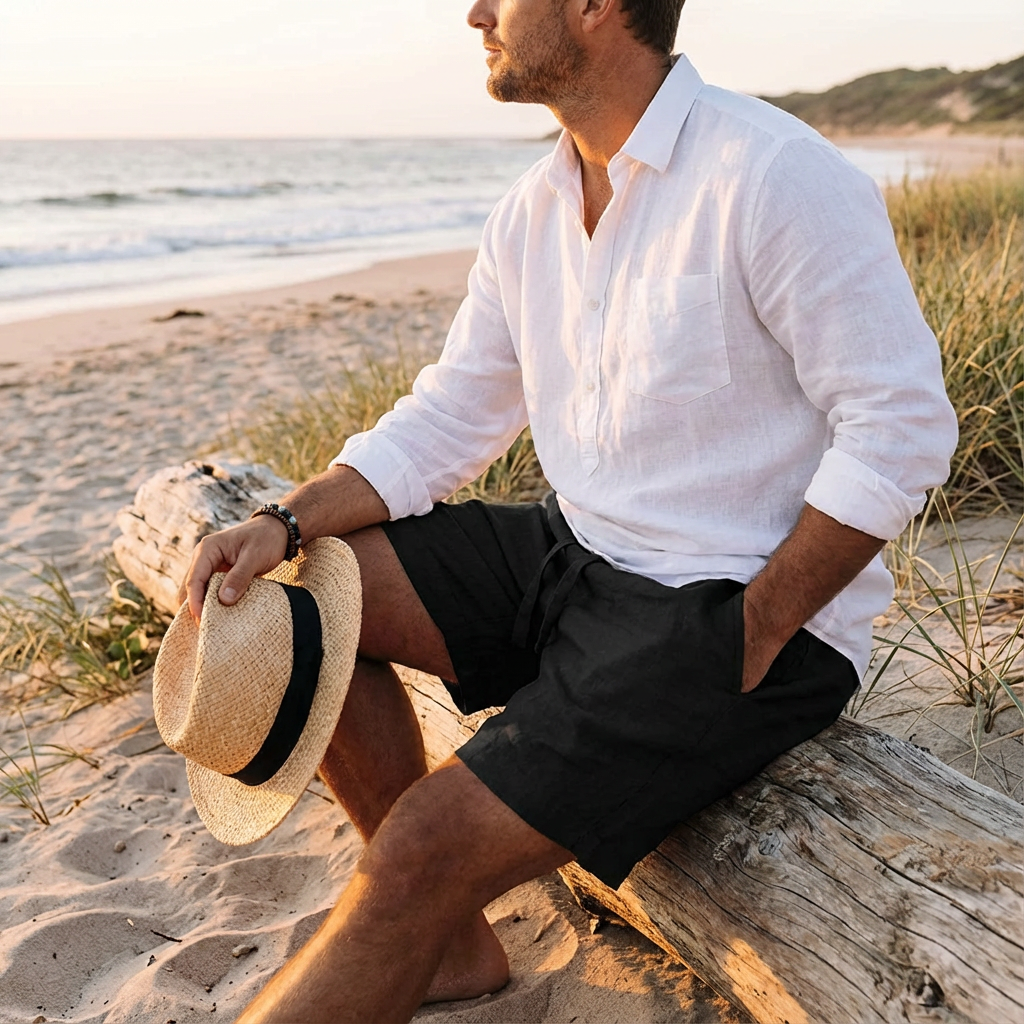 Diego | Bermudas Hombre Con Cintura Con Cordón Y Corte Relajado | Casual