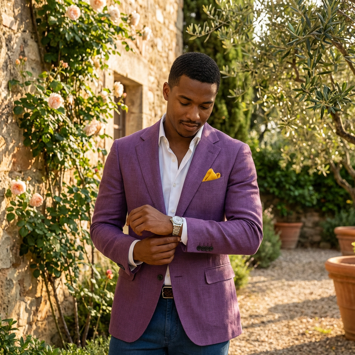 Diego | Blazer Hombre Con Solapa Clásica Y Bolsillo Con Pañuelo | Smart Casual