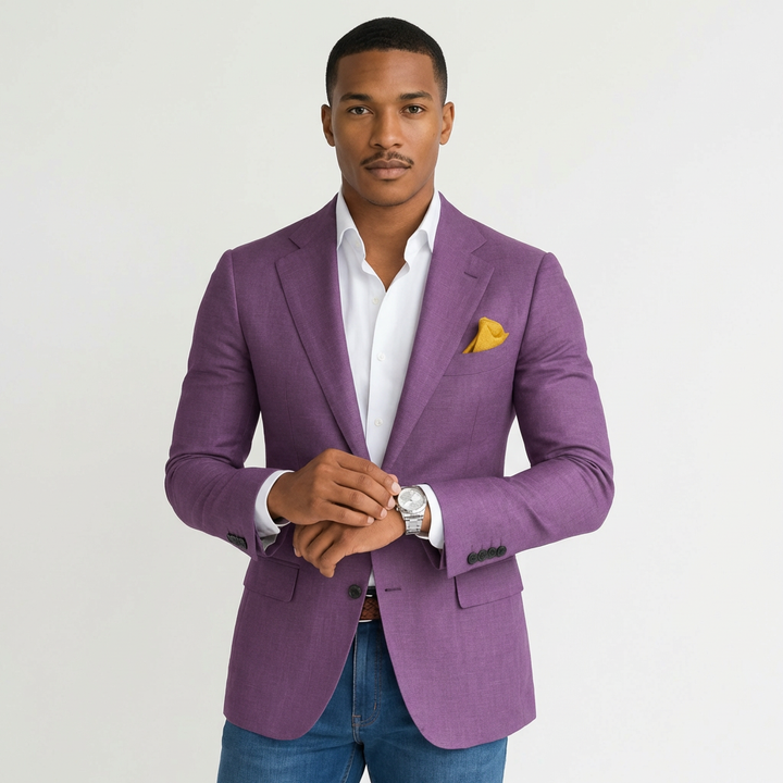 Diego | Blazer Hombre Con Solapa Clásica Y Bolsillo Con Pañuelo | Smart Casual