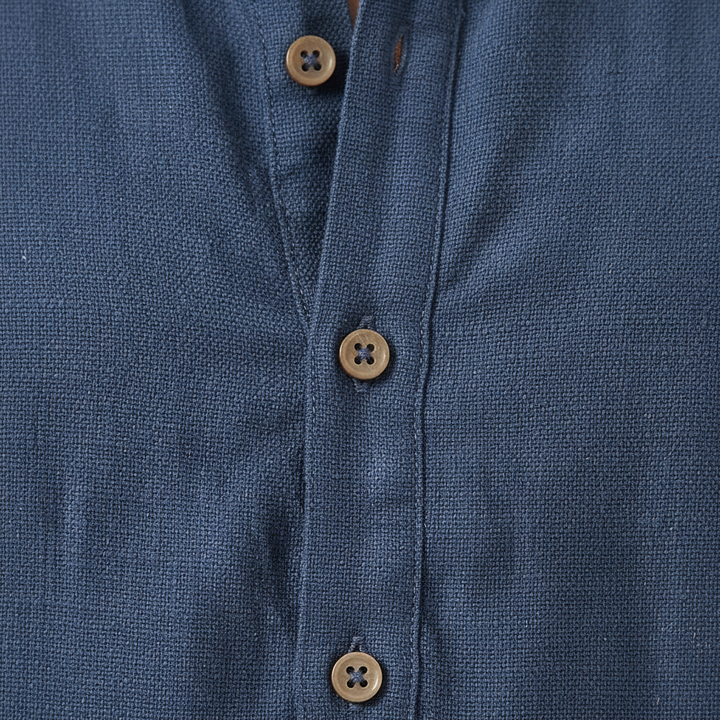 Diego | Camisa Hombre Con Cuello Mao Y Manga Corta | Casual