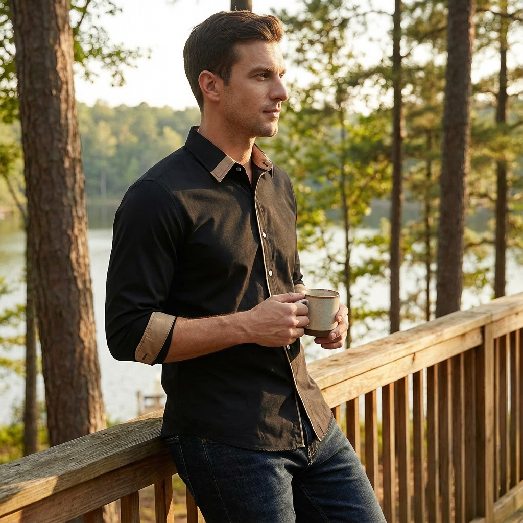 Diego | Camisa Hombre Con Detalles En Contraste Y Cuello Clásico | Elegante