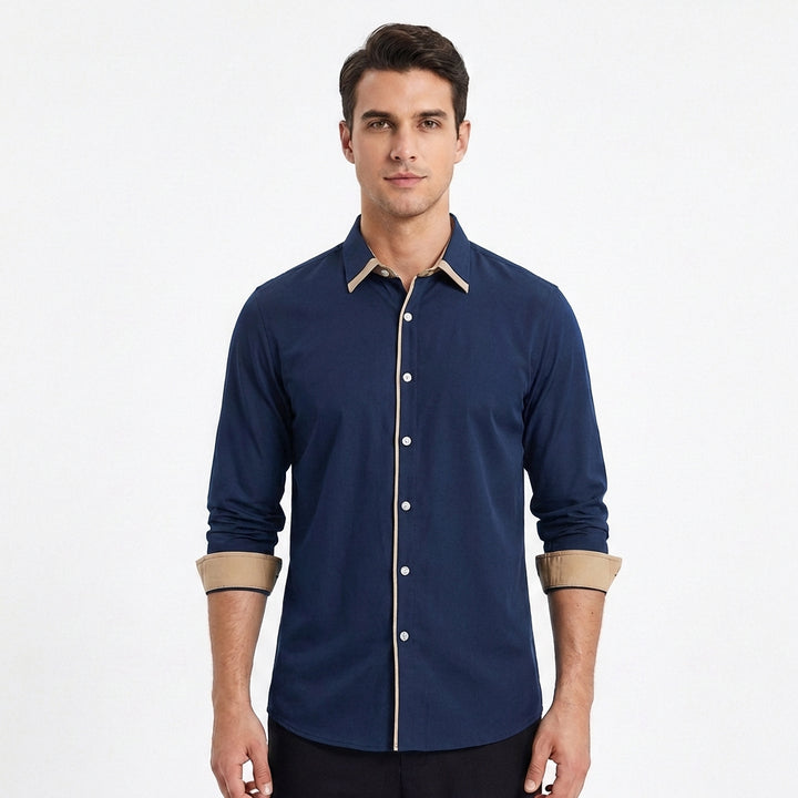 Diego | Camicia Uomo con Dettagli a Contrasto e Colletto Classico | Elegante