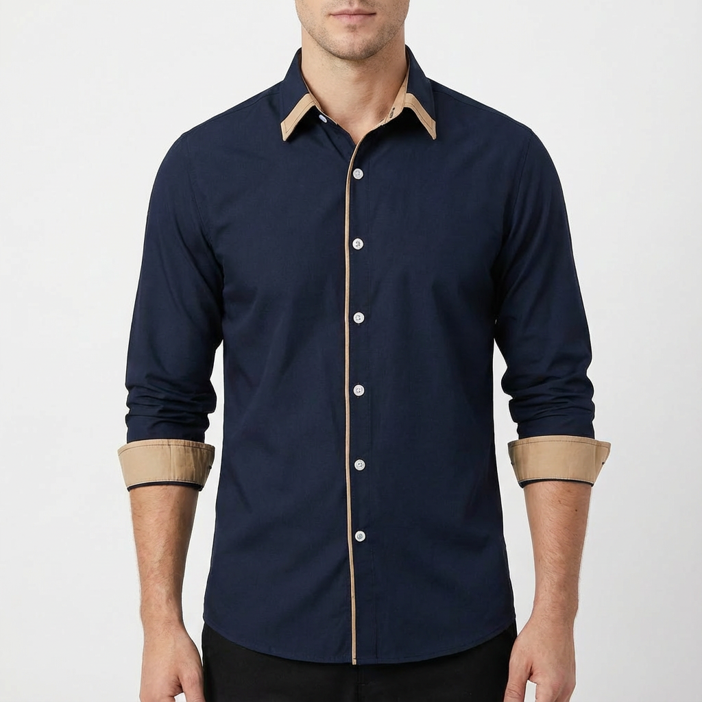 Diego | Camisa Hombre Con Detalles En Contraste Y Cuello Clásico | Elegante