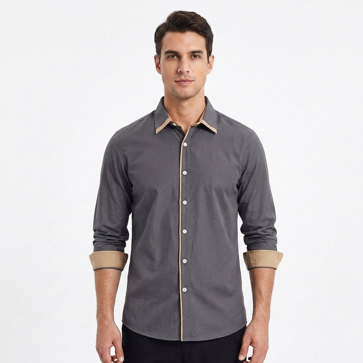 Diego | Camicia Uomo con Dettagli a Contrasto e Colletto Classico | Elegante