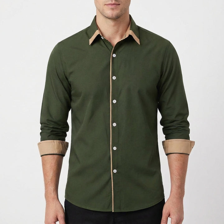 Diego | Camisa Hombre Con Detalles En Contraste Y Cuello Clásico | Elegante