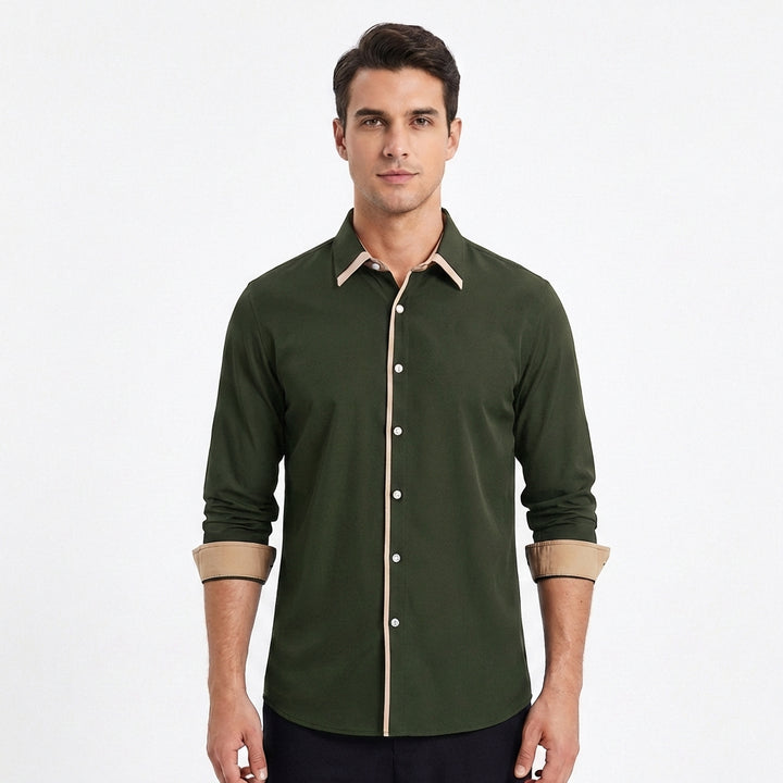 Diego | Camicia Uomo con Dettagli a Contrasto e Colletto Classico | Elegante