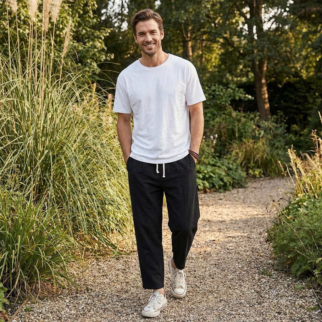 Diego | Pantaloni Harem Uomo con Vita con Laccio e Taglio Largo | Informale