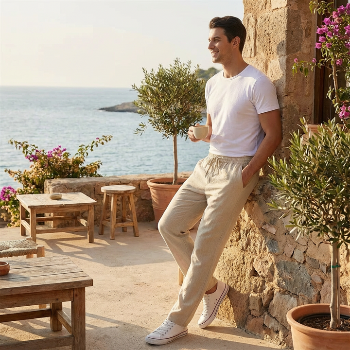 Diego | Pantalón Hombre Con Cintura Con Cordón Y Pernera Recta | Casual