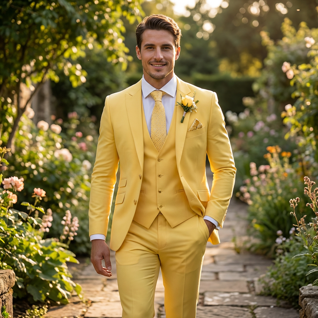 Diego | Traje De Novio Hombre Con Chaleco A Juego Y Solapa Clásica | Elegante