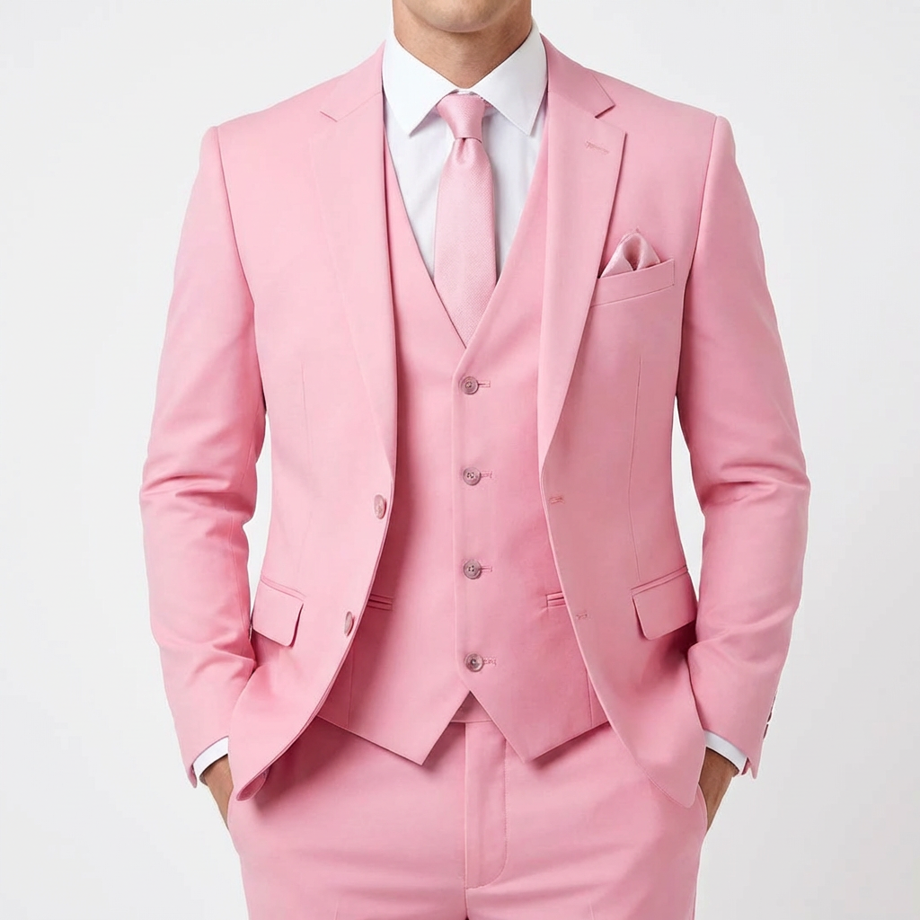 Diego | Traje De Novio Hombre Con Chaleco A Juego Y Solapa Clásica | Elegante