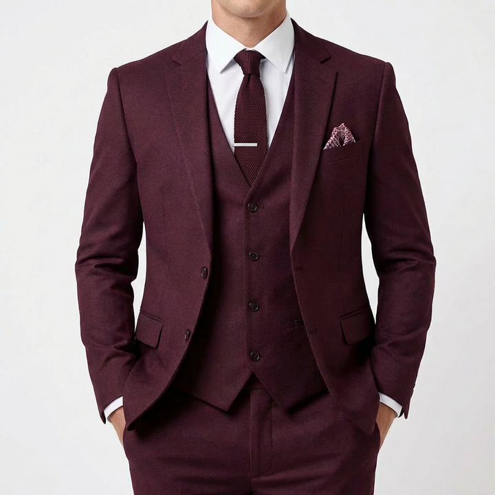 Diego | Traje De Novio Hombre Con Chaleco A Juego Y Solapa Clásica | Elegante