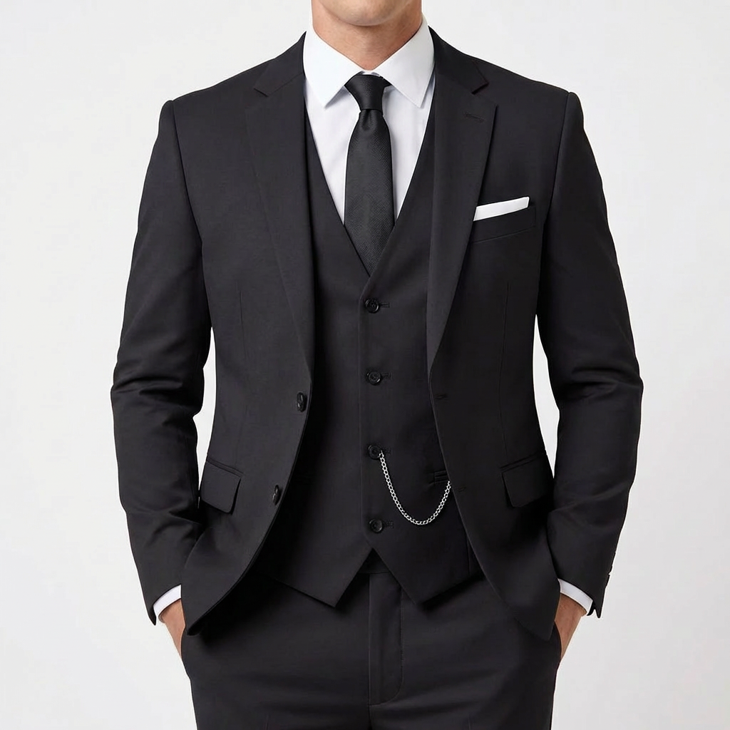 Diego | Traje De Novio Hombre Con Chaleco A Juego Y Solapa Clásica | Elegante